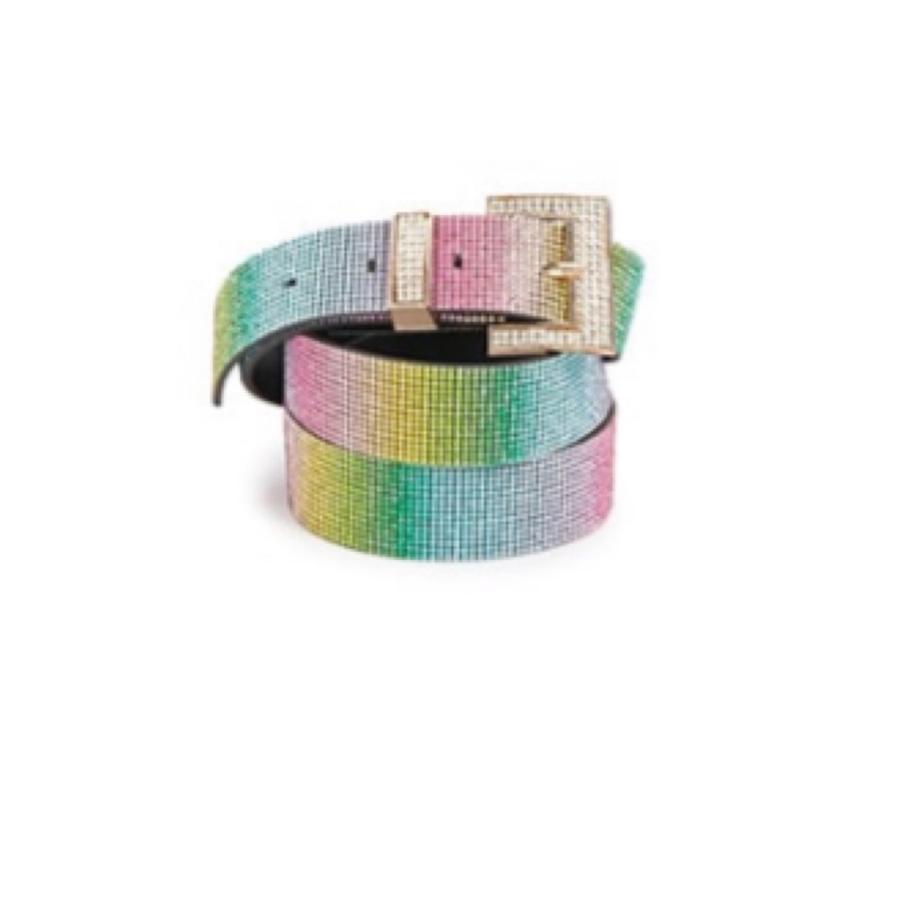 Multi color embellished belt